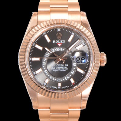 홍콩명품  [로렉스] 남성용 스카이더웰러 오이스터 퍼페츄얼 오토매틱 Cal.9001타입 42미리 18K 로즈골드 그레이 다이얼 rol5295  