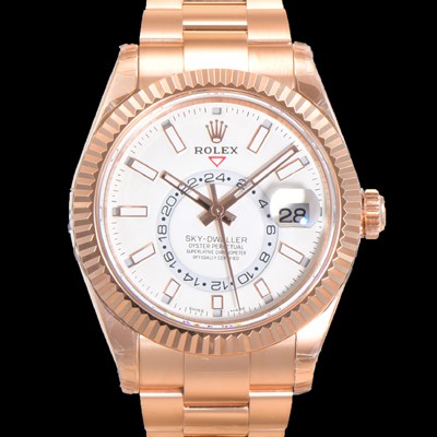 홍콩명품  [로렉스] 남성용 스카이더웰러 오이스터 퍼페츄얼 오토매틱 Cal.9001타입 42미리 18K 로즈골드 화이트 다이얼 rol5293  