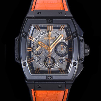 홍콩명품 [휴블렛] 남성용 스피릿 빅뱅 마스터피스 크로노그래프 Hub4700타입 45mm 가죽줄 PVD코팅 스켈래톤다이얼 hub9121  