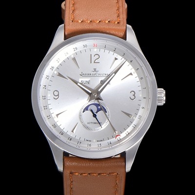 홍콩명품 [예거르꿀뜨르] 남성용 마스터 캘린더 문페이즈 오토매틱 866  39mm 가죽줄 실버다이얼 jag1235  