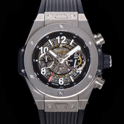 홍콩명품 [휴블렛] 남성용 빅뱅 유니코 티타늄 45mm 오토매틱 HUB1280 타입 러버줄 스켈래톤 다이얼  hub1953  