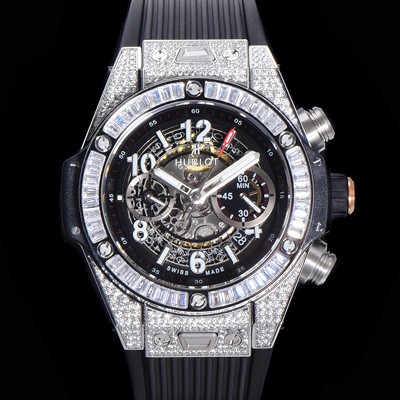 홍콩명품 [휴블렛] 남성용 빅뱅 유니코 티타늄 45mm 오토매틱 HUB1280 타입  다이아몬드 풀케이스 러버줄 스켈래톤 다이얼 hub9251  