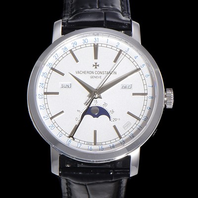 홍콩명품 [바쉐런콘스탄팀] 남성용 트레디셔널 문페이즈 오토매틱 2460QCL 타입 41mm 가죽줄 화이트다이얼  vac5151  