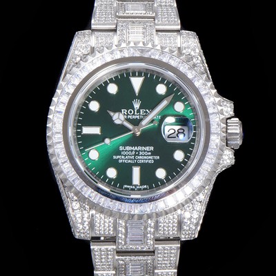 홍콩명품 [로렉스] 남성용 서브마리너 풀 다이아몬드 셋팅 오토매틱 Cal.3135 무브 40mm 그린다이얼 rol9511  