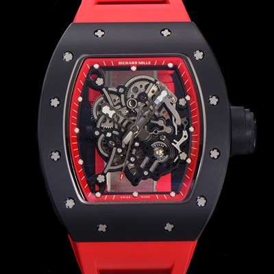 홍콩명품 [리차드밀레] 남성용 RM055 블랙 PVD코딩 스켈레톤 다이얼 러버 스트랩 기계식 수동형 무브먼트 RIC07178  
