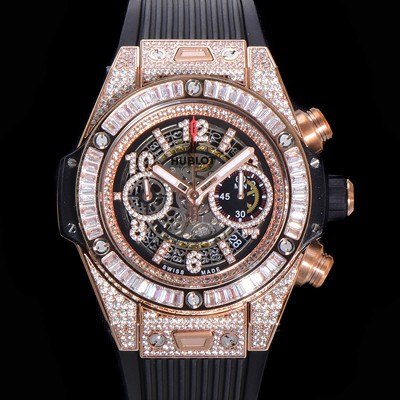 홍콩명품 [휴블렛] 남성용 빅뱅 유니코 45mm 오토매틱 HUB1280 타입 18K 로즈골드/다이아몬드 풀케이스 러버줄 스켈래톤 다이얼  hub3259  