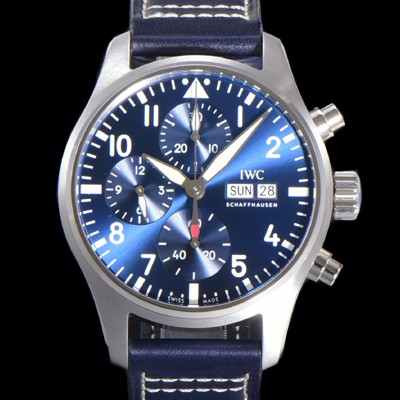 홍콩명품 [아이더블유씨] 남성용시계 베스트 신형!! 파일럿 IW388101 크로노그래프 오토매틱 Cal.69385 타입 41mm 가죽줄 블루다이얼 iwc0468  