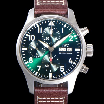 홍콩명품 [아이더블유씨] 남성용시계 베스트 신형!! 파일럿 IW388103 크로노그래프 오토매틱 Cal.69385 타입 41mm 가죽줄 그린다이얼 iwc8692  