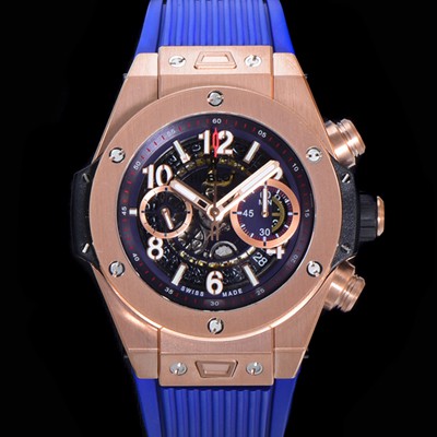 홍콩명품 [휴블렛] 남성용 빅뱅 유니코  45mm 오토매틱 HUB1280 타입 18K 로즈골드 러버줄 스켈래톤 다이얼  hub5125  