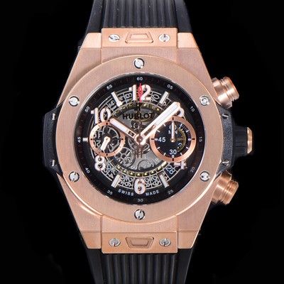 홍콩명품 [휴블렛] 남성용 빅뱅 유니코 45mm 오토매틱 HUB1242 타입 18K 로즈골드 러버줄 스켈래톤 다이얼  hub9293  