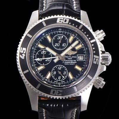 홍콩명품 [브라이틀링] 남성용 에어로마린 슈퍼오션 어비스 크로노그래프 오토매틱 Eta7750-2 타입 44mm 가죽줄 블랙다이얼 bre8680  