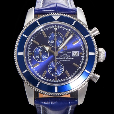 홍콩명품 [브라이틀링] 남성용 슈퍼오션 해리티지 크로노그래프 ETA7750-2 타입 오토매틱 46mm 가죽줄 블루다이얼 bre6946  