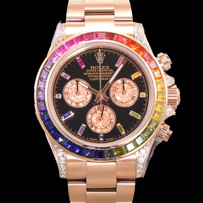 홍콩명품 [로렉스] 남성용 데이토나 오이스터 다이아/큐빅 ETA7750-2 타입 오토매틱 크로노그래프 40mm 18K 로즈골드 블랙다이얼 rol4604  
