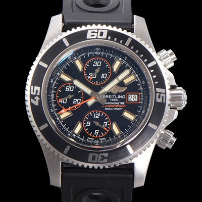 홍콩명품 [브라이틀링] 남성용 에어로마린 슈퍼오션 어비스 크로노그래프 오토매틱 Eta7750-2 타입 44mm 가죽줄 블랙다이얼 bre8926  