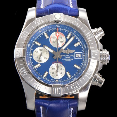 홍콩명품 [브라이틀링] 남성용 어벤져 크로노그래프 ETA 7750-2 타입 45mm 가죽줄 블루다이얼 bre6448  