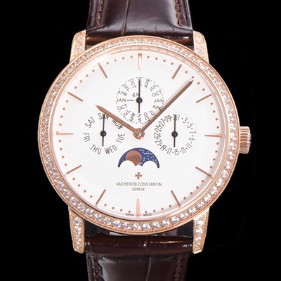 홍콩명품 [바쉐런콘스탄틴] 남성용 패트리모니 다이아셋팅 로즈골드 논페이즈 오토매틱 1120타입 41mm 가죽줄 화이트다이얼 vac8866  