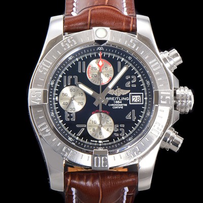 홍콩명품 [브라이틀링] 남성용 어벤져 크로노그래프 ETA 7750-2 타입 45mm 가죽줄 블랙다이얼 bre8946  