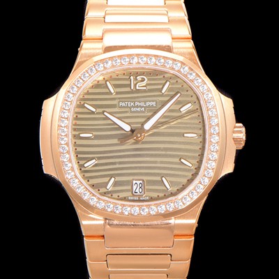 홍콩명품 [파텍필립] 여성용 노틸러스 7118 레이디스 오토매틱 Cal.324 S C타입 35.2mm 다이아셋팅 18K로즈골드 그레이다이얼 pat6484  