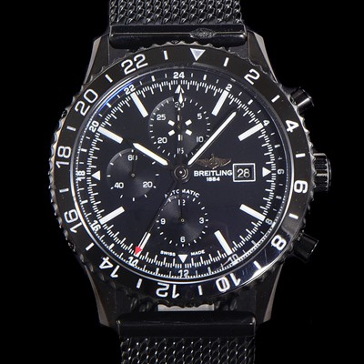 홍콩명품 [브라이틀링] 남성용 크로노라이너 오토매틱 ETA 7750-2B 타입 46mm 메쉬메탈줄 세라믹 PVD 코팅 블랙다이얼 bre8294  