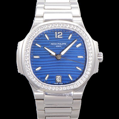 홍콩명품 [파텍필립] 여성용 노틸러스 7118/1200A-001 레이디스 오토매틱 Cal.324 S C타입 35.2mm 다이아셋팅 메탈줄 블루다이얼  pat8660  