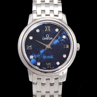 홍콩명품 [오메가] 여성용 드빌 레이디스 424.10.27.60.53.003 쿼츠 32mm 메탈줄 블루다이얼 omg82974  