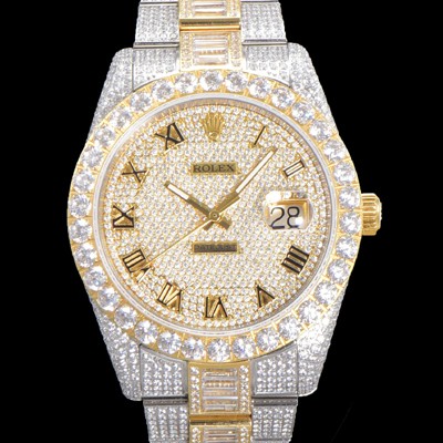 홍콩명품 [로렉스] 남성용 수제공정형 다이아 18K 엘루골드 튜닝 데이져스트 오토매틱 ETA 2824-2 41mm 보석다이얼 rol09242  