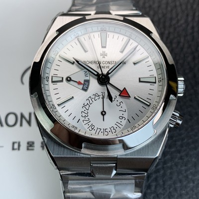 홍콩명품 [바쉐런 콘스탄틴] 남성용 오버시즈 듀얼타임 오토매틱 칼리버 5200 타입 41mm 메탈줄 실버다이얼 vac27802  