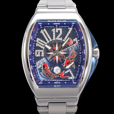 홍콩명품 [프랭크뮬러] 남성용 뱅가드 오토매틱 ETA2824 타입 45mm 메탈줄 블루다이얼 fra9688  