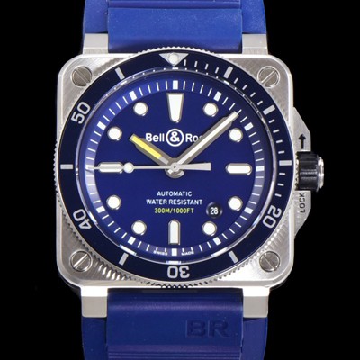 홍콩명품 [벨엔로즈] 남성용 BR03-92 다이버 스틸 오토매틱 ETA2836-2 타입 42mm 우레탄줄 블루다이얼 bel42749  