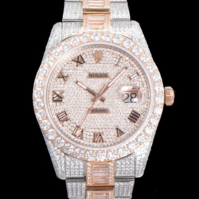 홍콩명품 [로렉스] 남성용 수제공정형 다이아 18K 로즈골드 튜닝 데이져스트 오토매틱 ETA 2824-2 41mm 보석다이얼 rol44623  