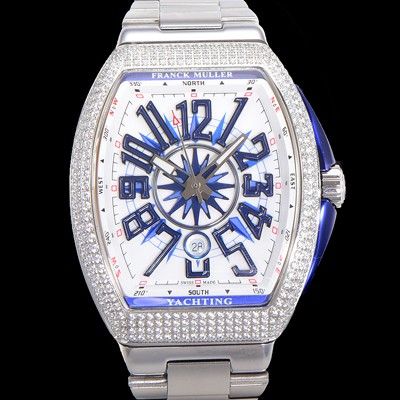 홍콩명품 [프랭크뮬러] 남성용 1:1수제공정 풀 다이아셋팅 뱅가드 오토매틱 ETA2824 타입 45mm 메탈줄 화이트다이얼 fra8028  