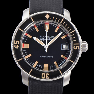 홍콩명품 [블랑팡] 남성용 1:1수제공정형 피프티패덤스 오토매틱 ETA2836-2 타입 45mm 우레탄줄 세라믹 블랙다이얼  bla80792  