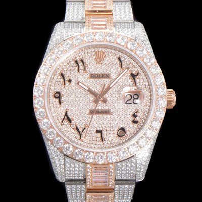 홍콩명품 [로렉스] 남성용 수제공정형 다이아 18K 로즈골드 튜닝 데이져스트 오토매틱 ETA 2824-2 남성용시계 41mm 보석다이얼 rol23294  