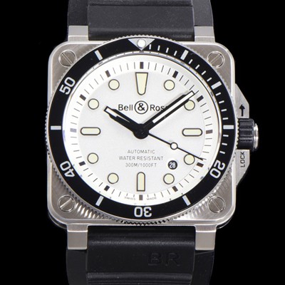 홍콩명품 [벨엔로즈] 남성용 BR03-92 다이버 스틸 오토매틱 ETA2836-2 타입 42mm 우레탄줄 화이트다이얼 bel04294  