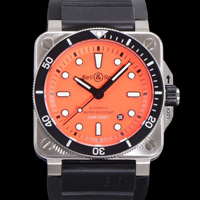 홍콩명품 [벨엔로즈] 남성용 BR03-92 다이버 스틸 오토매틱 ETA2836-2 타입 42mm 우레탄줄 오랜지다이얼 bel94887  