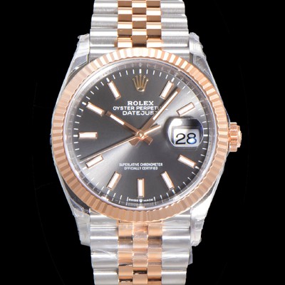 홍콩명품 [로렉스] 남성용 904L스틸!! 2023신형 데이져스트 36mm II m126231 !! 로즈골드 그레이 다이얼 브레이슬릿 신형 Cal.3235 오토매틱 무브먼트 ROL19323  