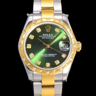 홍콩명품 [로렉스] 여성용 데이져스트 오이스터 31mm 레이디 오토매틱 하모니 베젤 18K옐루골드 투톤콤비 3열 브레이슬릿 메탈줄 그린다이얼 rol56874  