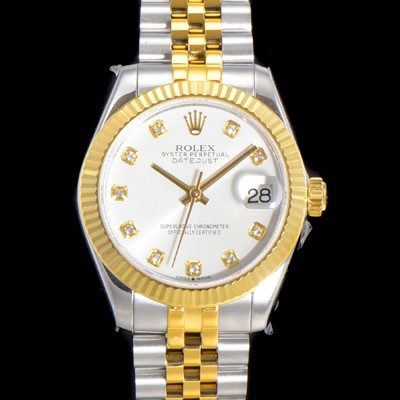 홍콩명품 [로렉스] 여성용 데이져스트 오이스터 31mm 레이디 오토매틱  18K 옐루골드 투톤콤비 5열 브레이슬릿 메탈줄 화이트다이얼 rol59024  