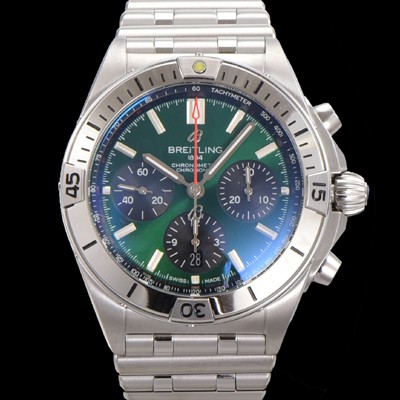 홍콩명품 [브라이틀링] 남성용 크로노맷 B01 오토매틱 ETA7750-2 타입 42mm 메탈줄 그린다이얼 bre05296  