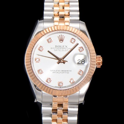 홍콩명품 [로렉스] 여성용 데이져스트 오이스터 31mm 레이디 오토매틱  18K 로즈골드 투톤콤비 5열 브레이슬릿 메탈줄 화이트다이얼 rol60478  