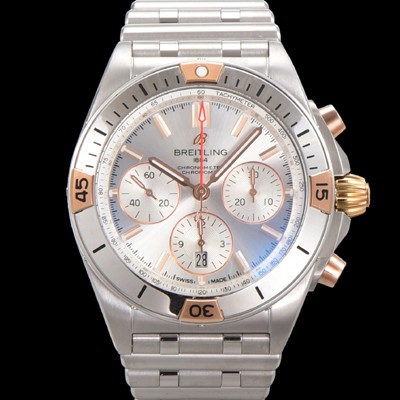 홍콩명품 [브라이틀링] 남성용 크로노맷 B01 오토매틱 ETA7750-2 타입 42mm 메탈줄 실버다이얼 bre39082  