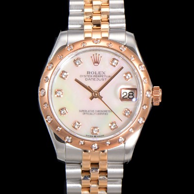 홍콩명품 [로렉스] 여성용 데이져스트 오이스터 31mm 레이디 오토매틱  18K 로즈골드 투톤콤비 5열 브레이슬릿 메탈줄 화이트 자게다이얼 rol73045  