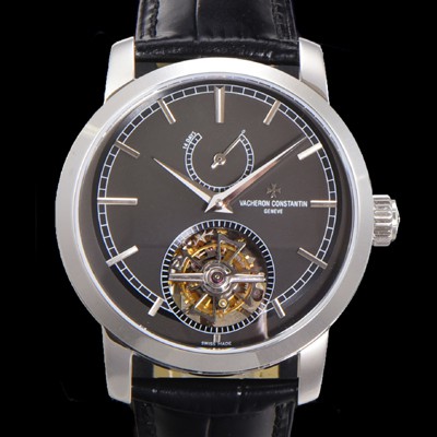 홍콩명품 [바쉐런콘스탄틴] 남성용 트레디셔널 투어빌론 자동형 42mm 가죽줄 그레이다이얼 vac57218  