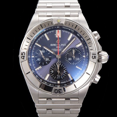 홍콩명품 [브라이틀링] 남성용 크로노맷 B01 오토매틱 ETA7750-2 타입 42mm 메탈줄 블루 다이얼 bre70814  