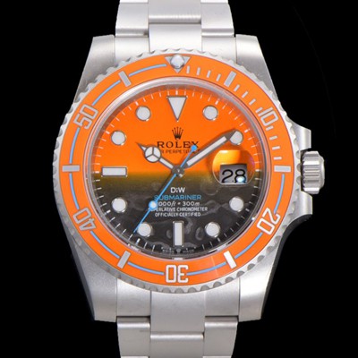 홍콩명품 [로렉스] 남성용 신형 케이스 업그레이드 러스털러스 스틸 재질 ! 40mm서브마리너 오토매틱 Cal.3135 오렌지 블랙 콜라보 다이얼 rol49207  