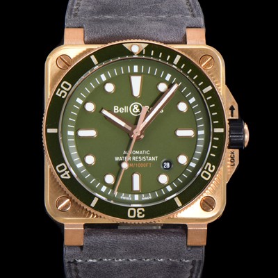 홍콩명품 [벨앤로즈] 남성용 BR03-92 다이버 브론즈 소재 세라믹 베젤 오토매틱 9015 타입 42mm 가죽줄 그린 다이얼 bel4095  