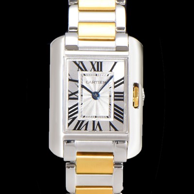 홍콩명품 [까르띠에] 남여공용 탱크 앙글레즈 미듐/라지 오토매틱/쿼츠 18K 옐루골드 36mm/30mm  메탈줄 물결 실버다이얼 car69310  