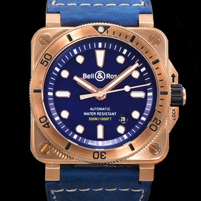 홍콩명품 [벨앤로즈] 남성용 BR03-92 다이버 브론즈 소재 오토매틱 9015 타입 42mm 가죽줄 블루 다이얼 bel4092  