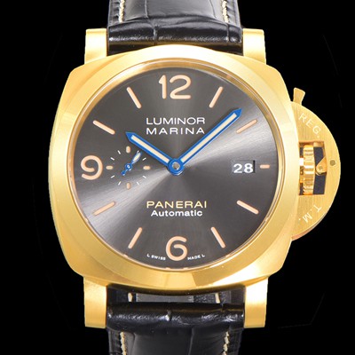 홍콩명품 [파네라이] 남성용 루미노르 PAM01115  44미리 18K 옐로우골드 오토매틱 그레이 다이얼 pan9122  