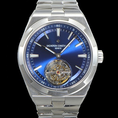홍콩명품 [바쉐런콘스탄틴] 남성용 오버시즈 42.5mm 투어빌론 오토매틱 수동형 무브먼트 블루 다이얼 vac2513  